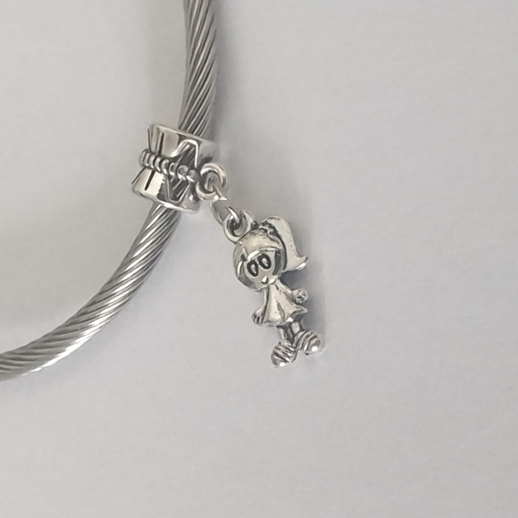 Silver Girl Dangle Charm for Pandora Style Bracelet - Picture 2 of 4